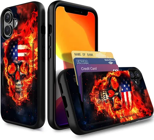 Miniatura 24 de Funda para iPhone Air, funda tipo cartera con ranura para tarjeta oculta, a prueba de golpes, TPU y PC, funda protectora de doble capa para iPhone