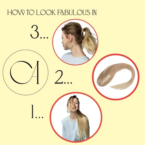 Miniatura 7 de CAISHA Extensiones de clip de cola de caballo de 20 pulgadas con pinza de mariposa recta rubio mezcla H55