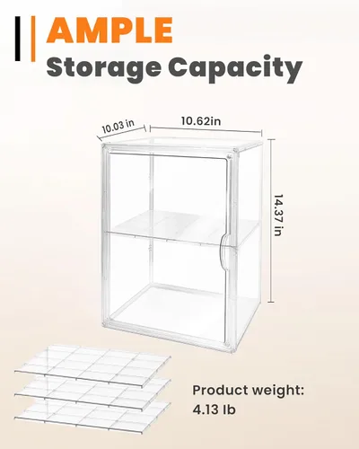 Miniatura 2 de Caja de pan, cajas de pan grandes para encimera de cocina, contenedor de almacenamiento de pan ajustable de 4 capas, cajas transparentes