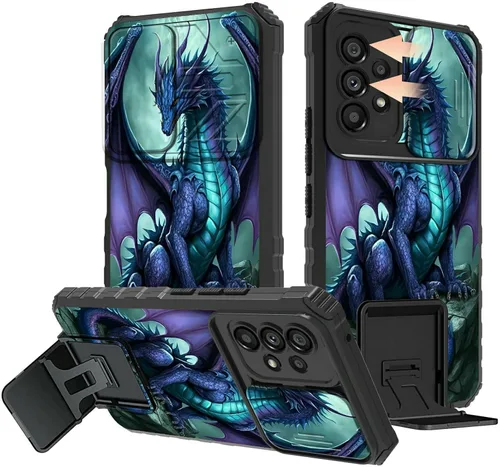 Miniatura 80 de Rossy Funda para Samsung Galaxy S22 Ultra para Samsung S22 Ultra con cubierta deslizante para cámara con función atril, funda híbrida de doble capa