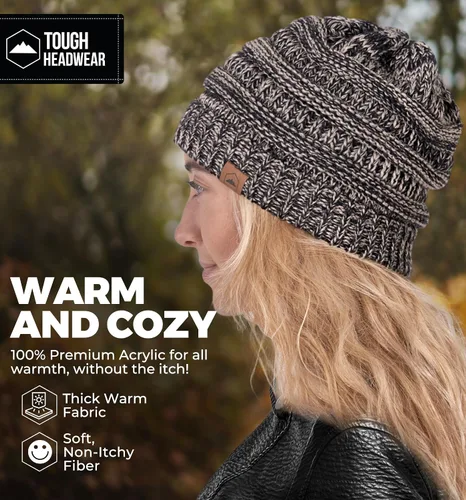 Miniatura 46 de Gorro de punto para mujer, cálido y suave, elástico, para clima frío de Tough Headwear