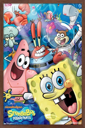 Miniatura 15 de Trends International Nickelodeon Spongebob - Póster de pared Joy, 14.725 x 22.375 pulgadas, versión con marco de madera tipo granero