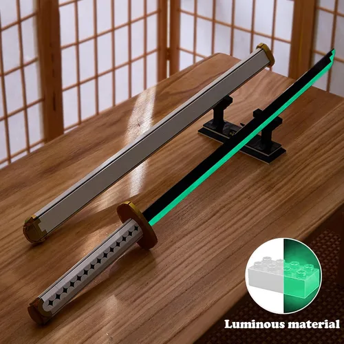 Miniatura 7 de HIGH GODO Demon Anime Sword Building Set, Kit de Bloques de Hacha y Martillo Meteoro de 43 Pulgadas, Set de Bloques de Construcción de Armas
