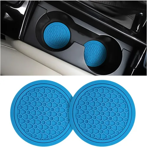 Miniatura 34 de Mandark 2 piezas posavasos para portavasos de automóvil, almohadillas antideslizantes de 2.75 pulgadas para insertar en portabotellas de agua