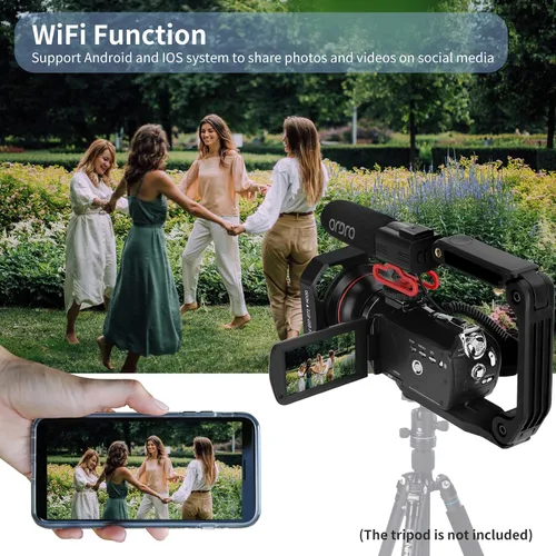 Miniatura 5 de ORDRO Videocámara 4K AC5 Plus Videocámara de transmisión en vivo, cámara óptica de vlog 12X para YouTube, pantalla giratoria de 3.1 pulgadas, cámara