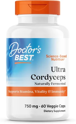 Doctor's Best Suplemento Ultra Cordyceps - Cápsulas de hongos Cordyceps para hombres y mujeres, apoya la salud inmunológica, la energía y la