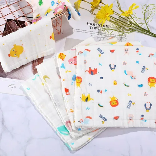 Miniatura 5 de Tatuo Paquete de 10 paños de muselina para bebé, 20 x 10 pulgadas, 6 capas, suaves y absorbentes, para recién nacidos, para baby shower, niños