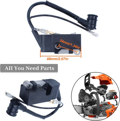 Miniatura 2 de Módulo de bobina de encendido Magneto apto para motosierra china 4500 5200 5800 45cc 52cc 58cc piezas de repuesto