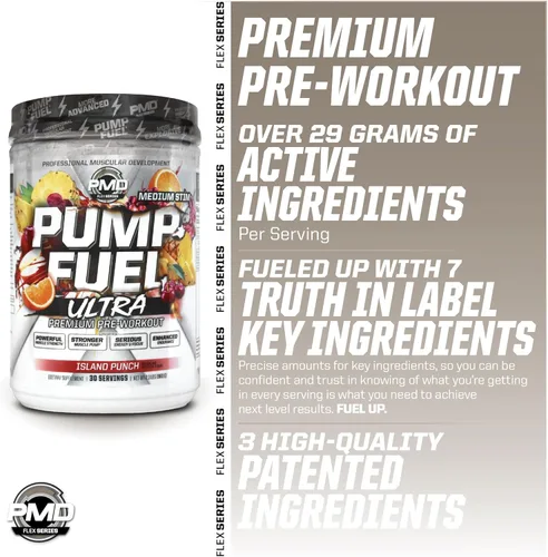 Miniatura 6 de PMD Sports Pump Fuel Ultra Medium Stim - Polvo Premium para antes del entrenamiento y bomba muscular, mayor enfoque, resistencia y recuperación