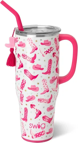 Miniatura 34 de Swig Life - Taza Mega de 40 onzas, Taza de 40 oz con asa y pajita, apta para portavasos, apta para lavavajillas, taza aislante extra grande