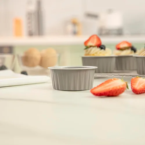 Miniatura 8 de Restaurantware Ramekins desechables de 4 onzas, 100 vasos desechables redondos de crema brulee, aptos para horno para magdalenas y magdalenas, tazas