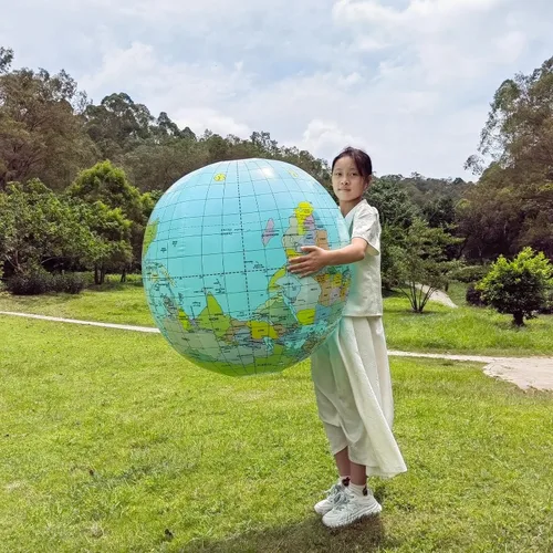 Miniatura 2 de Globo geográfico gigante de 36 pulgadas, globo inflable, globo educativo de PVC mapa del mundo, diámetro 35.4 in