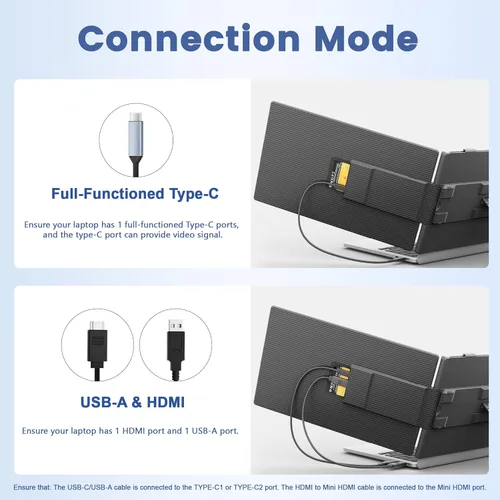 Miniatura 6 de domyfan Extensor de pantalla para laptop de 14 pulgadas, ultrafino FHD 1080P IPS Extensor de monitor portátil dual para portátiles de 13 a 17