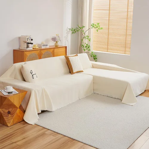 Miniatura 2 de MYSKY HOME Funda para sofá seccional, 2 piezas de fundas de sofá de felpilla para sofá en L, protector de muebles para mascotas, niños, funda