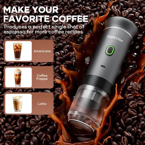 Miniatura 6 de Máquina de Café Portátil con Batería, Cafetera Espresso, 20 Bares Nano, Mini Máquinas de Espresso para Coche, Autocalentamiento, Eléctrica, USB-C