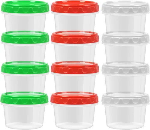 EONJOE Recipientes pequeños de plástico para congelador de 8 oz con tapas apilables, envases para almacenamiento de alimentos de 1 taza, cuencos