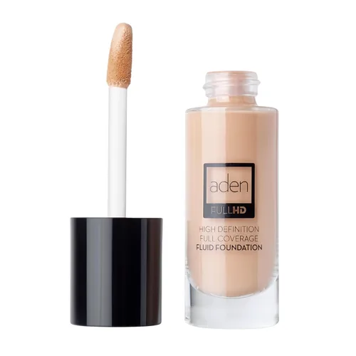 Miniatura 10 de aden Base de maquillaje fluida, 0.7 fl oz, resistente al sudor y al agua, base de cobertura completa, larga duración y alta definición, sin 04