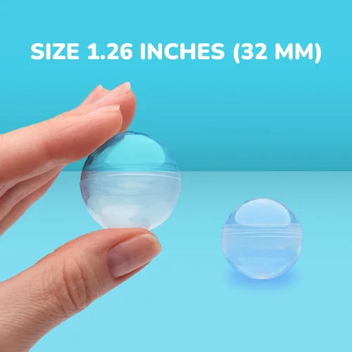 Miniatura 2 de Máquina expendedora de cápsulas redondas, 100 unidades, 1.26 pulgadas, cápsulas de máquina de chicles a granel, contenedor transparente a granel