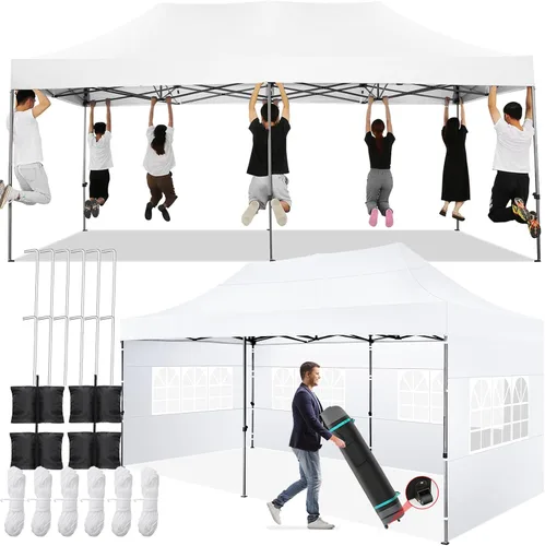 Miniatura 28 de COBIZI Carpa Toldo Emergente de 10x10 pies, Toldo de 10x10 con 4 Paredes Laterales Impermeable de Servicio Pesado Carpa Comercial para Fiestas