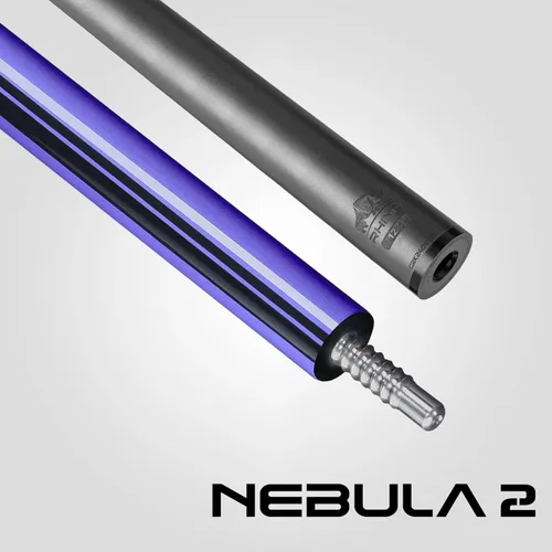 Miniatura 4 de RHINO Nebula 2 Pool Cue - Premium Carbon Fiber Shaft & Composite Butt. Time Crystal Tip, Pro Taper Design. 3/8-8 Joint, Wrapless. Low Deflection