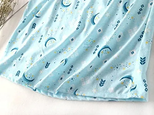 Miniatura 4 de PNAEONG Camisón de algodón para mujer, ropa de dormir de manga corta, camisa casual con estampado