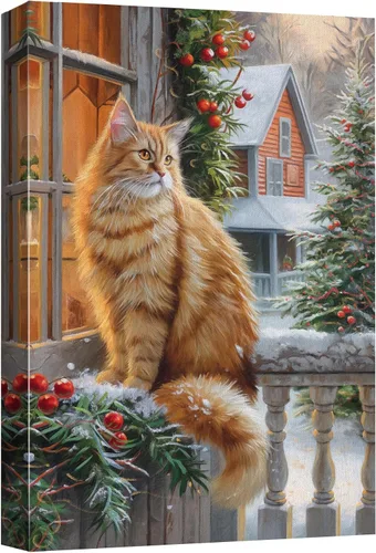 Miniatura 55 de wall26 Lienzo Impreso Arte de Pared Papá Noel Árbol de Navidad Chimenea Celebraciones y Fiestas Ilustración Decorativa Arte Moderno Escénico