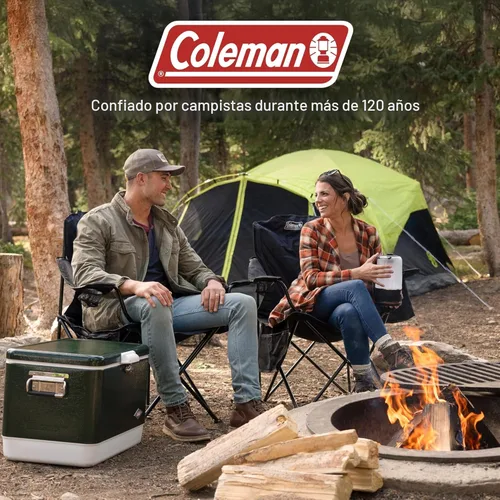 Miniatura 2 de Coleman Portable Camping Chair with 4-Can Cooler, Cushioned Seat & Back with Side Pockets & Cup Holder, Carry Bag Included, Great for Camping, Negro