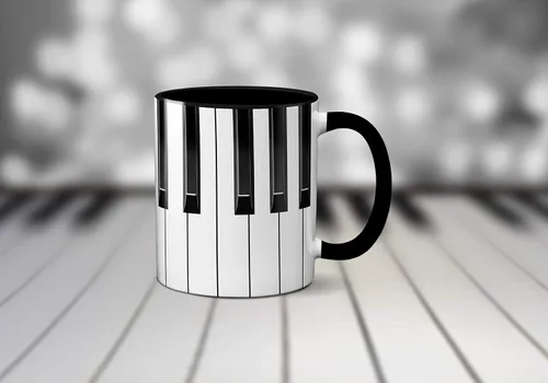 Miniatura 4 de Piano Keys - Taza para músico, regalo para profesores, diseño de teclado