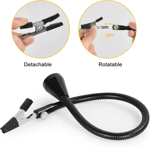 Miniatura 7 de Helping Hands - Soporte magnético para placa de circuito de soldadura, herramientas de tercera mano con lámpara de aumento LED 3X, soporte