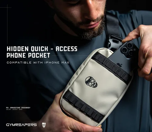 Miniatura 3 de Gymreapers Bolsos cruzados pequeños de viaje para hombres y mujeres con bolsillo oculto, riñonera cruzada impermeable para hombres con cinturón