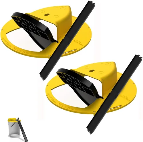 Miniatura 9 de RinneTraps - Paquete de 4 unidades Trampa para roedores, diseño de puerta de trampa, con tapa de cubo con tapa y tapa para roedores humana