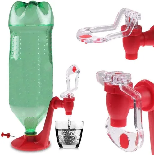 Miniatura 4 de Dispensador de grifo para botellas, dispensador de soda, botella de coque al revés, máquina dispensadora de agua potable, color rojo