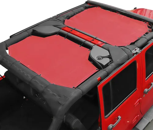 Miniatura 9 de JeCar Cubierta de malla para parasol delantero y trasero, protección UV, protección UV, accesorios exteriores compatibles con Jeep Wrangler de 4