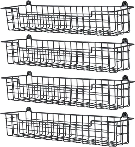 Organizador de Estante de Especias de Pared, Estante de Almacenamiento y Organización de Especias para Puerta de Gabinete, Juego de 4 Estuches de
