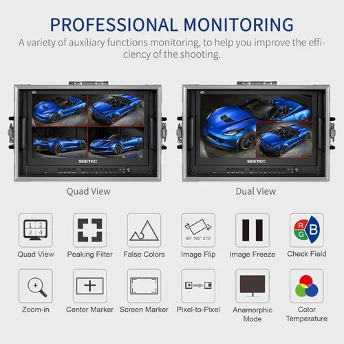 Miniatura 7 de Monitor de producción de 15.6 pulgadas ATEM156-CO 4K entradas de salida HDMI Quad Split Display 1920 x 1080 Full HD Transmisión en vivo Monitor