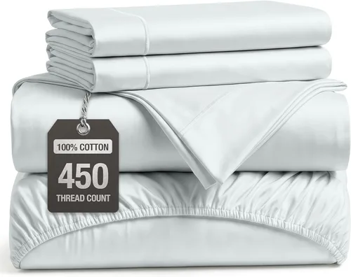 Miniatura 13 de LANE LINEN - Sábanas tamaño Split King para cama ajustable, 450 hilos, 100% algodón, 2 sábanas bajeras individuales XL, con bolsillo profundo