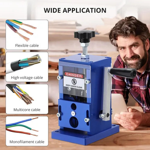 Miniatura 6 de Garvee Máquina peladora manual mejorada, pelador de alambre de cobre de 0.06 a 1 pulgadas con manivela o taladro, herramienta portátil de aluminio