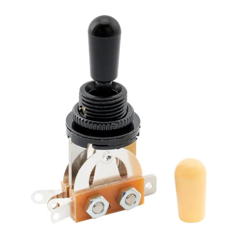 Musiclily Interruptor de palanca métrico de 3 vías para guitarra eléctrica Epiphone Les Paul, parte superior negra con punta negra