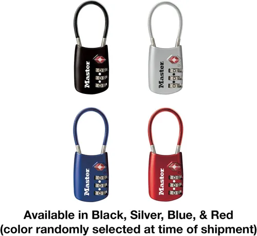 Miniatura 5 de Master Lock 4688D Candado para Equipaje con Combinación Personalizable Aprobado por TSA, 1 Unidad, Plateado