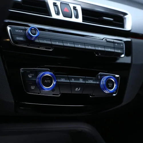 Miniatura 4 de YIWANG Aleación de aluminio car styling aire acondicionado Perillas de audio Circle Trim 3 unids para BMW 1 2 3 4 Series F30 F34 F46 GT X1 F47 F48