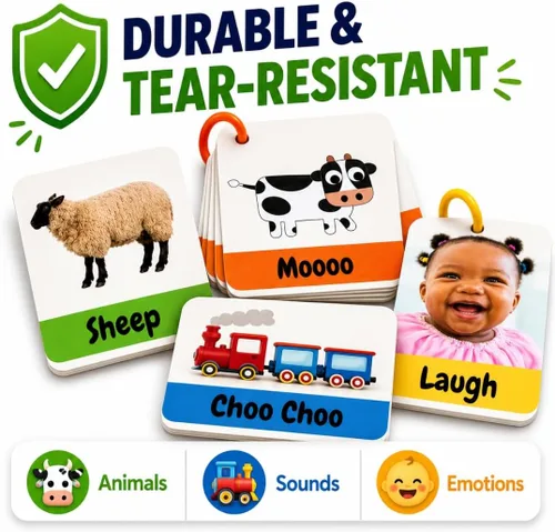 Miniatura 4 de Materiales de terapia del habla y juguetes de aprendizaje para niños de 1 a 2 años, actividades de aprendizaje preescolar con tarjetas flash fónicas