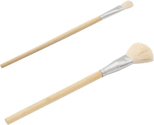 Brocha dorada – Brocha de pelo de cabra para hojas de oro comestibles, hojuelas, hojas (tipo 2 y tipo 7) – barredora de hojas