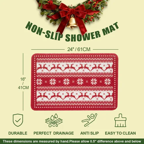 Miniatura 61 de Hargiis - Tapete antideslizante de secado rápido para tina y ducha, tapete exfoliante para pies, para baño, cocina u hotel, beige, 24 x 16 pulgadas