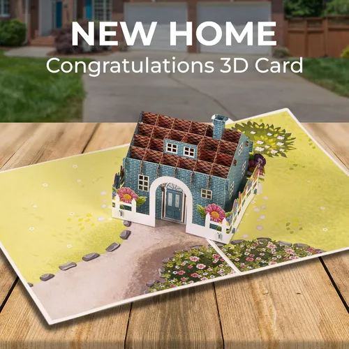 Miniatura 3 de iGifts And Cards Home Sweet Home - Tarjeta de felicitación 3D emergente, regalo de inauguración de la casa, regalo sorpresa de la casa