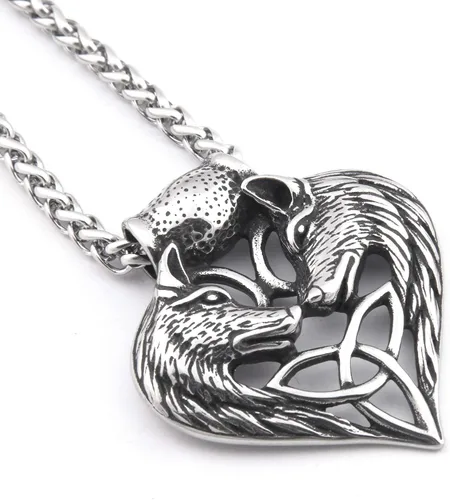Miniatura 3 de Gungneer Colgante de lobo Fenrir vikingo, regalo para hombres y mujeres, cadena de acero inoxidable, amuleto de plata potente talismán