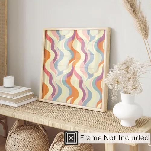 Miniatura 3 de Ethan Taylor Abstract Wall Art Prints Unframed Square Posters 'Retro 70s Hippie Groovy Pattern I' Retro Home Décor for Living Room, Bedroom, Office