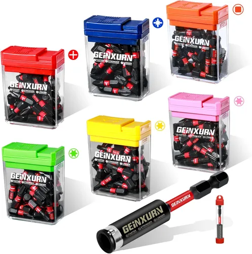 Miniatura 17 de Geinxurn Juego de Puntas de Destornillador de Impacto #2 Phillips, 43 piezas Brocas Magnéticas PH2 (1" y 2") S2 de Acero con Caja de Almacenamiento
