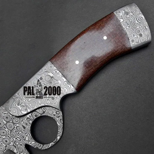Miniatura 9 de PAL 2000 KNIVES Cuchillo Bowie de acero de Damasco hecho a mano de 13 pulgadas - Mango de micarta con refuerzos de acero de Damasco 1094