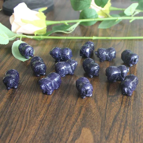 Miniatura 6 de Dos mini figuras talladas a mano de cerdo de cristal talladas a mano, estatua de animales, para oficina, decoración del hogar, colecciones