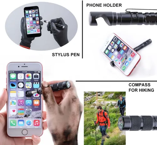 Miniatura 2 de Bolígrafo táctico 8 en 1 multiherramienta con soporte para teléfono, lápiz capacitivo, regalos para hombres, bolígrafo EDC para autodefensa, uso